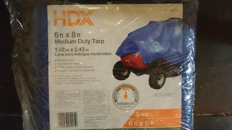 6 foot by 8 foot blue tarp